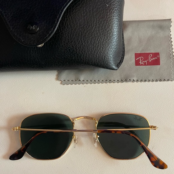 Ray-Ban Hexagonal Flat Lenses Gold/Green Lenses - Picture 3 of 8